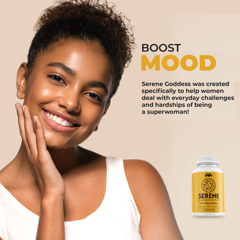 Warped Wellness Womens Supplement That Boosts Mood, Helps Relax The Mind & Body, Relieves Tension & Worries| Magnolia Bark for Female Specific Help| Serene Goddess | Vitamin Helps Boost Mood