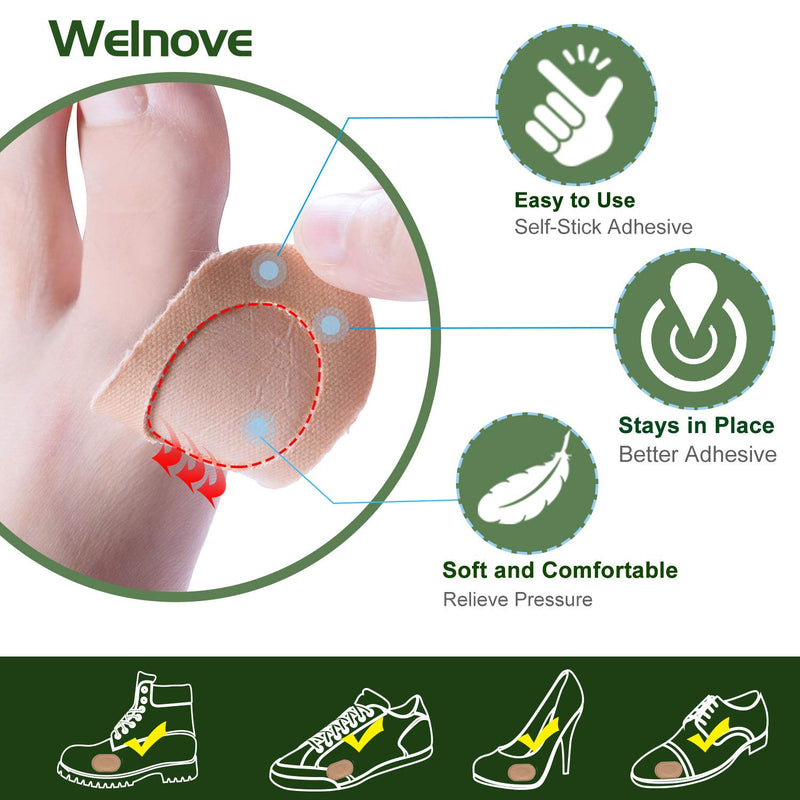 Welnove 36 CT Bunion Cushions Pad - Fabric Toe and Foot Bunion Protector Pads, Bunion Relief Pads for Reduce Rubbing, Callus, Chafing, Friction -Strong Adhesive Stay in Place - BeesActive Australia