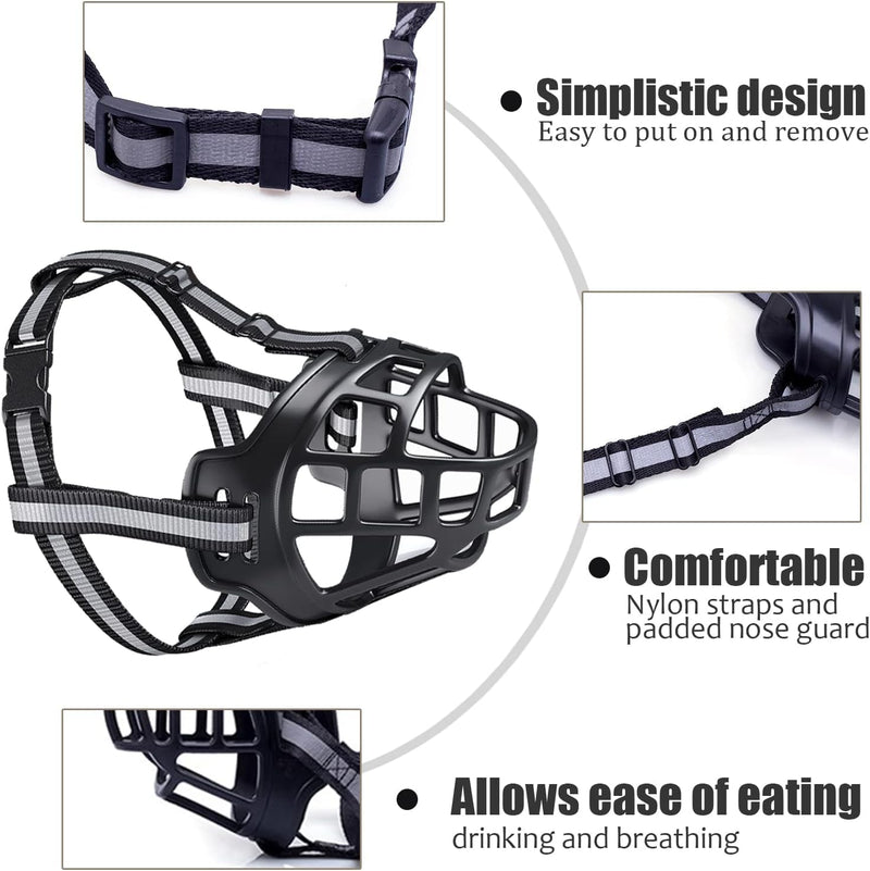 JUXINE muzzle for large dogs, breathable all-round coverage and adjustable straps for muzzles of medium and large dogs, preventing biting, chewing and barking (size 5) SIZE 5 - BeesActive Australia
