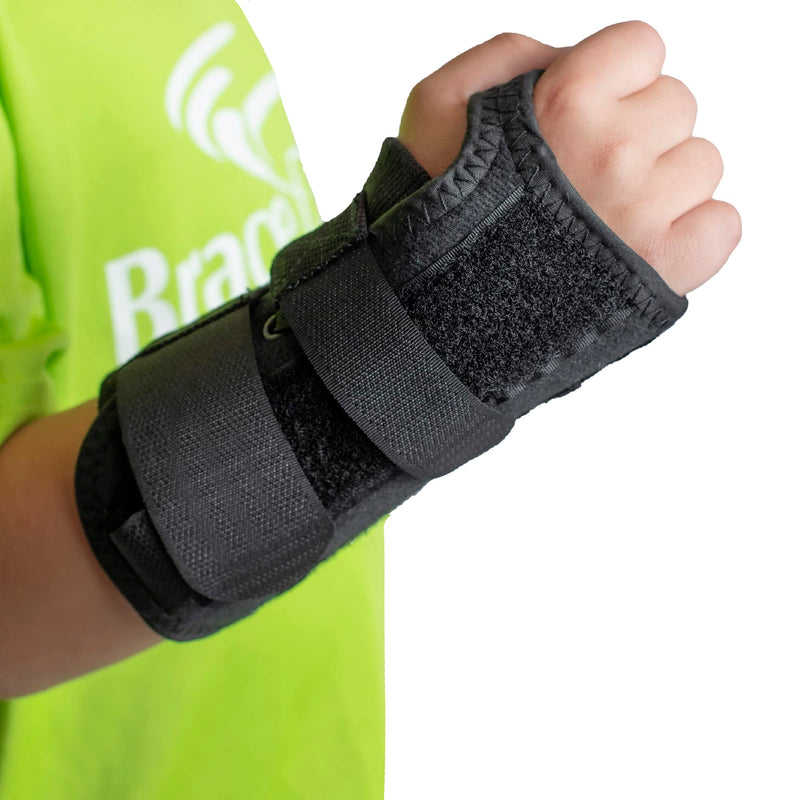 Brace Direct Kids Lace-Up Wrist Brace for Sprains Strains Carpal Tunnel De Quervain's - Pediatric Support Splint for Youth Injury Recovery - Ages 18M-7Y - LEFT WRIST (Circumference 4-5.5")
