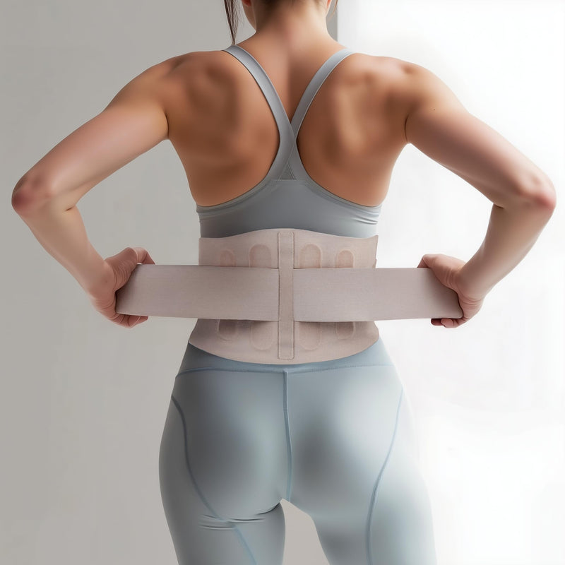 Slim Fit Lower Back Brace – Ultra-Thin Ergonomic H-Shaped Resin Support, Seamless Design for Strong & Comfortable Lumbar Support, Lightweight & Discreet Back Brace (Beige, X-Large) Beige