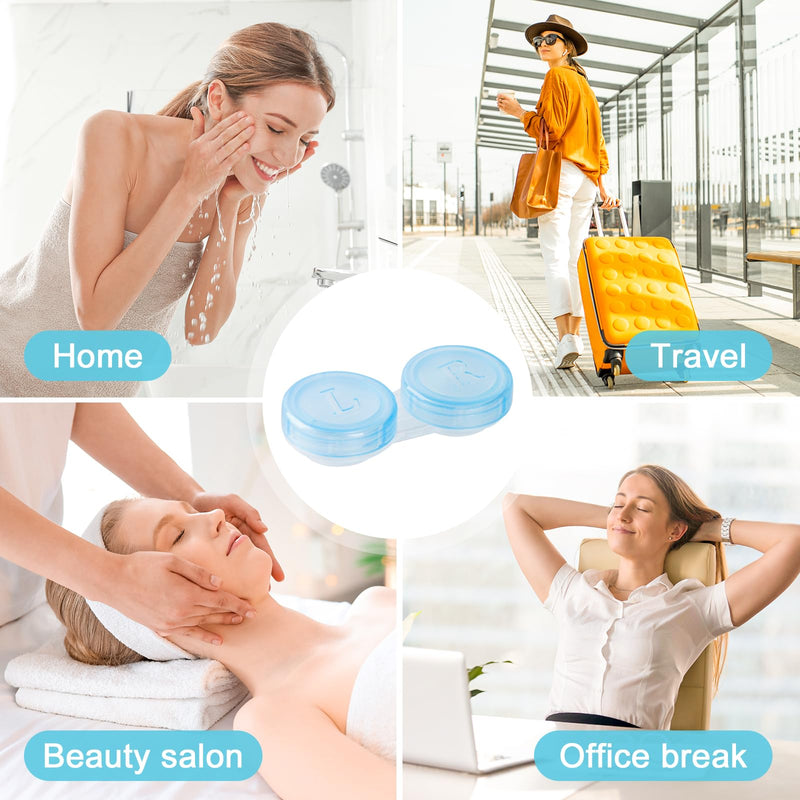 50 Pack Contact Lens Cases, Transparent Contact Cases Bulk in 5 colors, Cute Contact Lenses Case Leak-proof, Eye Contact Case for Home and Travel - BeesActive Australia