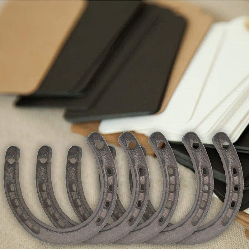 ROYHOO Cast Iron Horseshoe，for Good Lucky, Durable Cast Iron Medium Horseshoe 5 Holes On Each Side for Wall Hung(Dark Brown) - BeesActive Australia