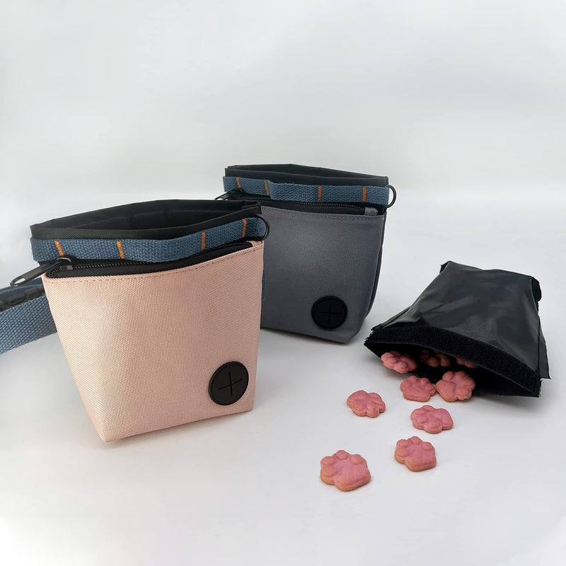Dog Treat Pouch with Pet Training Clicker, Dog Training Treat Pouch Kit, Magnetic Closure, Hands-free training. (Pink) Pink - BeesActive Australia