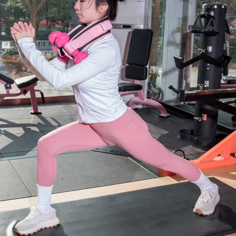 Hip Thrust Belt for Weights and Ankle Resistance Bands with Cuffs for Working Out,Hip Thrust Belt for Dumbbells Heavy, Kettlebells, Plates,Hip,Leg and Booty Builder, Glute Bridge Band Pink