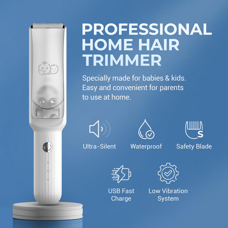 Baby Hair Clippers Set, Ultra Quiet Hair Trimmer with Vacuum for Infant, Toddler and Kids, Waterproof & Rechargeable Cordless Hair Cutter, Including Hair Cutting Scissors and Comb - BeesActive Australia