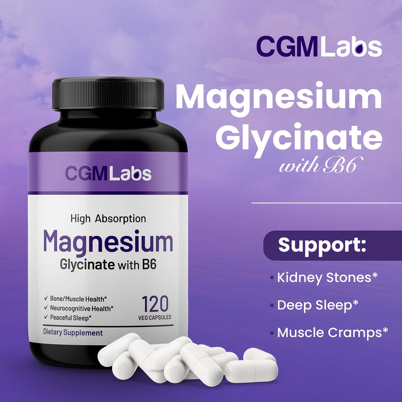 Magnesium Glycinate with B6, 240mg Elemental Magnesium, 120 Caps