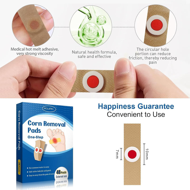 48 Count Corn Removal Pads for Feet and Toe, Corn Feet Remover for Extra Strength, Callous Remover - BeesActive Australia