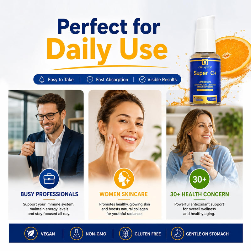 Liposomal Vitamin C Liquid 500mg - High Absorption Vitamin C Supplement for Immune Support, Collagen Production & Antioxidant Protection, Skin Glow, Gentle on Stomach, Non-GMO, 1.7 fl oz