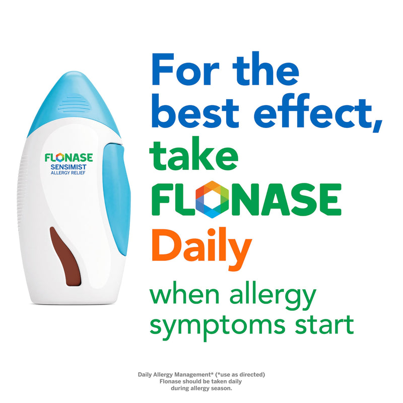 Flonase Sensimist Allergy Relief Nasal Spray for Non-Drowsy, 24-Hour Multi-Symptom Allergy Relief – 120 Sprays 0.31 Fl Oz (Pack of 1)