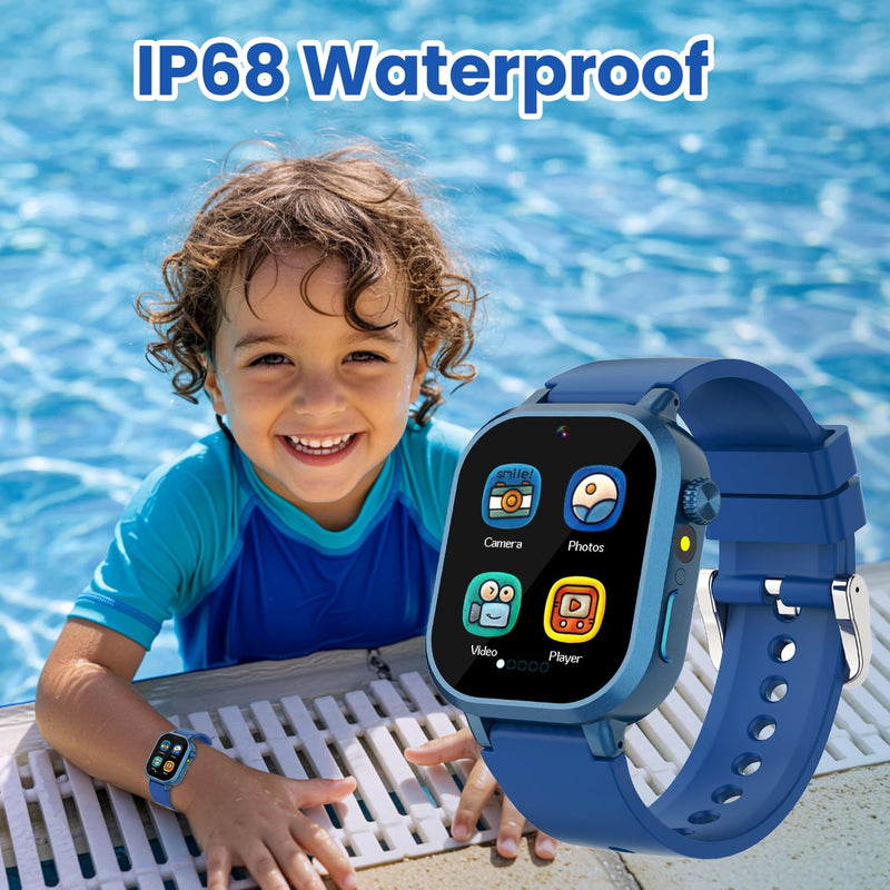 Waterproof Smart Watch for Kids Boys Ages 5-12 with 39 Games, HD Camera, Video, Music, Habit Tracking, Alarm, Pedometer, Kids Smart Watch Chrismars Birthday Gift for Boys Age 5 6 7 8(Blue) Blue - BeesActive Australia