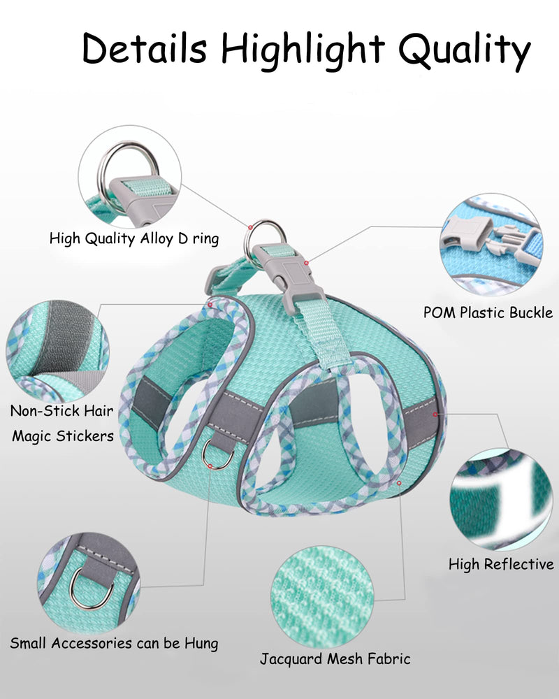Petank Dog Harness for Small Medium Dogs No Pull, Puppy Harness and Leash Set, Easy Walk Dog Harness for Walking, Running, Training, Small Dog Harness, Medium Dog Harness (Pink, XXS) XX-Small Pink - BeesActive Australia