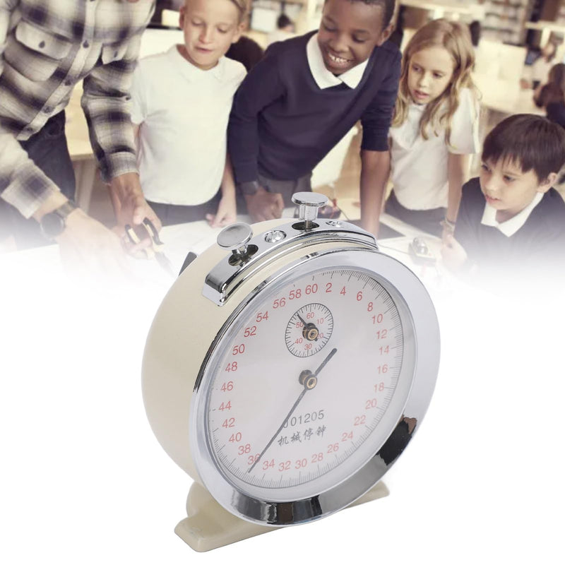 Mechanical Stop Watch, Round Dial 0.2s 60 Second Mechanical Stopwatch, Sports Count Timer for Physical Experiments Running Cycling J01205, Chronograph Running Timer Handheld
