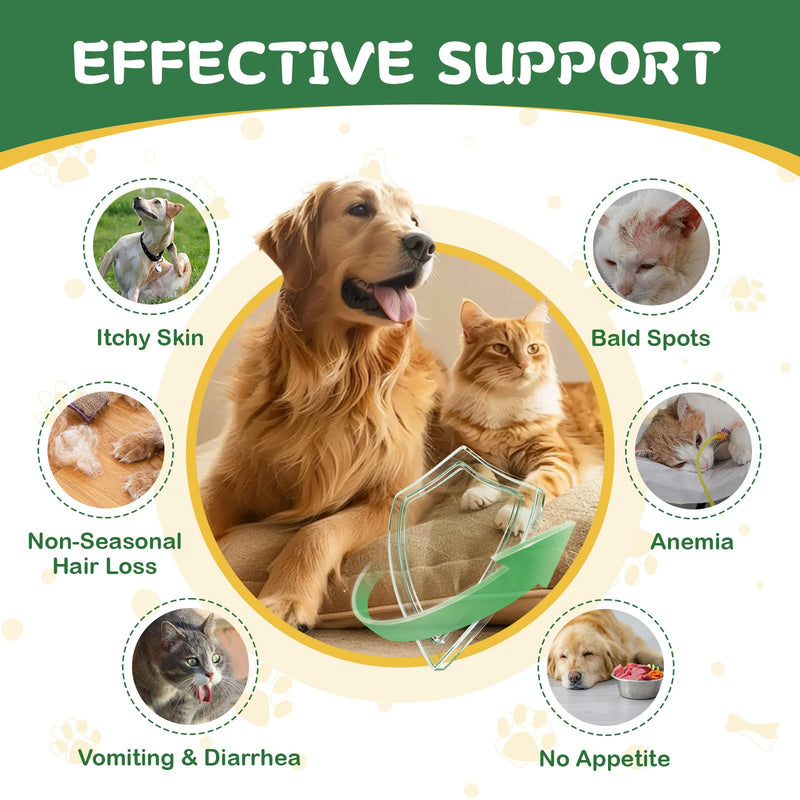 Natural Intestinal Defense for Cats & Dogs - Herbal Cleanse with Probiotic, Triple Action Probiotics Supplement Drops for Gut Health, Digestion, Broad Spectrum Formula for All Ages and Breeds, 2 Oz