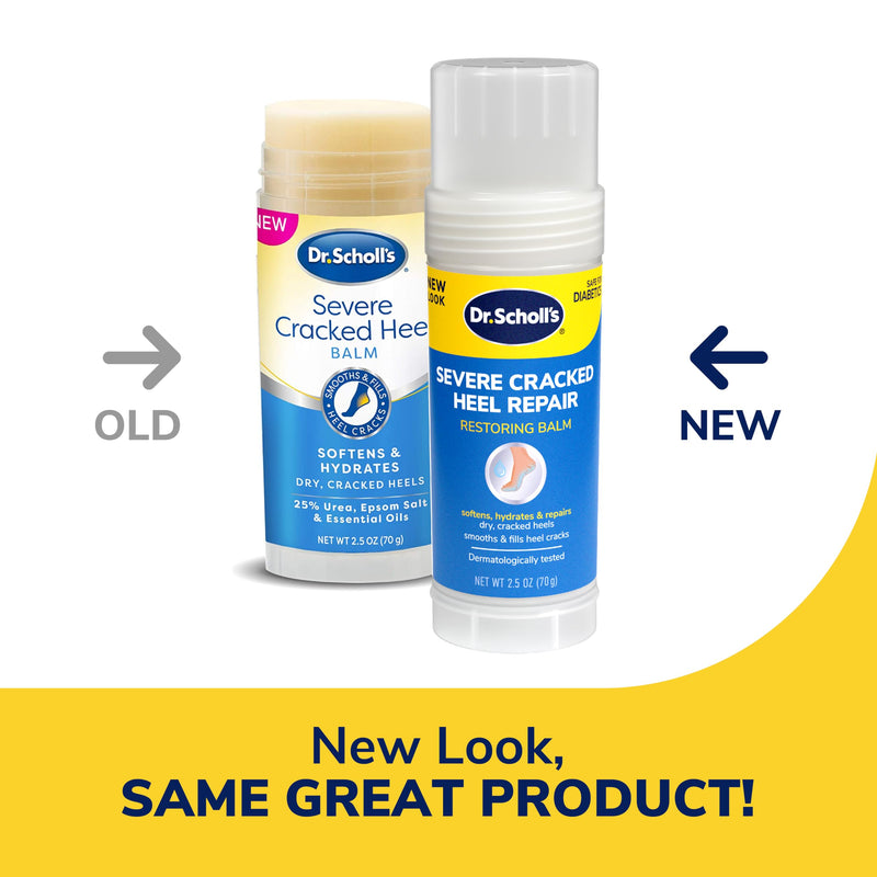 Dr. Scholl's Severe Cracked Heel Repair Restoring Balm 2.5oz, with 25% Urea for Dry, Cracked Feet, Heals and Moisturizes for Healthy Feet, Epsom Salt Soothes, Safe for Diabetics, 3-pack 1 Count (Pack of 3)