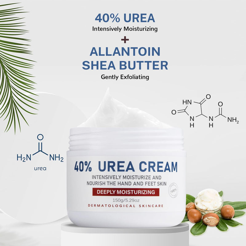 OUKEYA Urea Cream 40 Percent,Foot & Hand Cream for Dry Cracked,Urea Lotion for Feet Maximum Strength 5.29Oz-1P