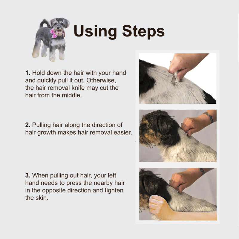 Trimming knife for dogs, 2-piece set of pet trimmers, stainless steel trimmer set, dog fur care, pet products, hair scraper comb, suitable for cats, dogs - BeesActive Australia