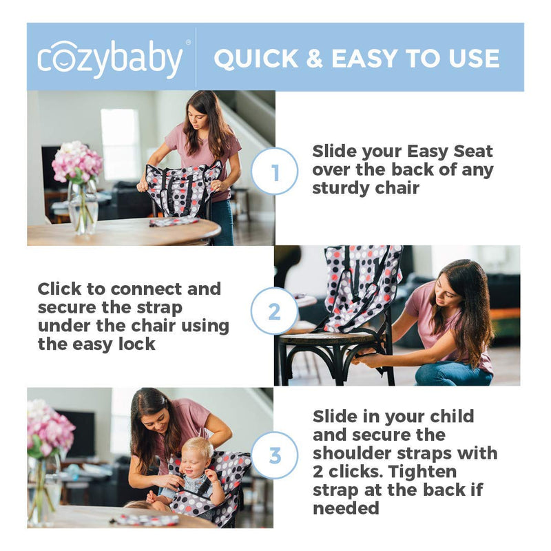 The Original Easy Seat Portable High Chairs for Babies and Toddlers - Quick, Easy, Convenient Cloth Travel High Chair - Fits in Your Hand Bag for a Happier, Safer Infant/Toddler (Chevron) Chevron - BeesActive Australia