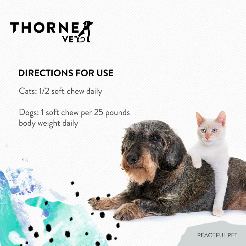 ThorneVet Peaceful Pet Calming Supplement for Dogs & Cats - Powder with Calming Nutrients & Botanicals to Support a Healthy Nervous System - with Amino Acids & Vitamins - 90 Scoops