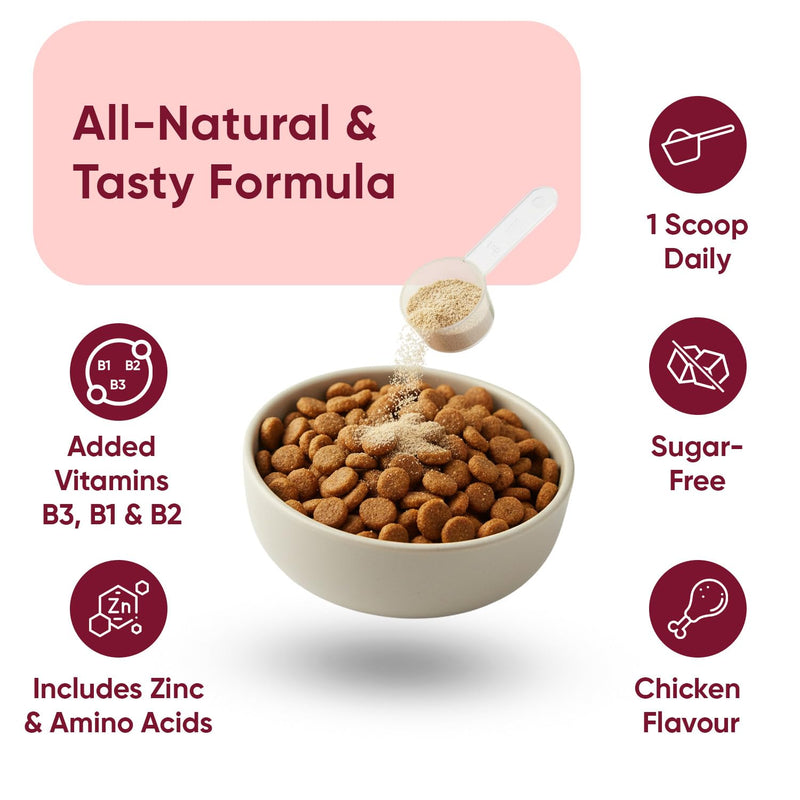 animigo Flea & Tick Powder for Cats - Works from Within - Delicious Chicken Flavour - Added Vitamins, Minerals & Amino Acid - Alternative to Cat Flea Tablets, Shampoo & Spray - Easy to Mix in Food
