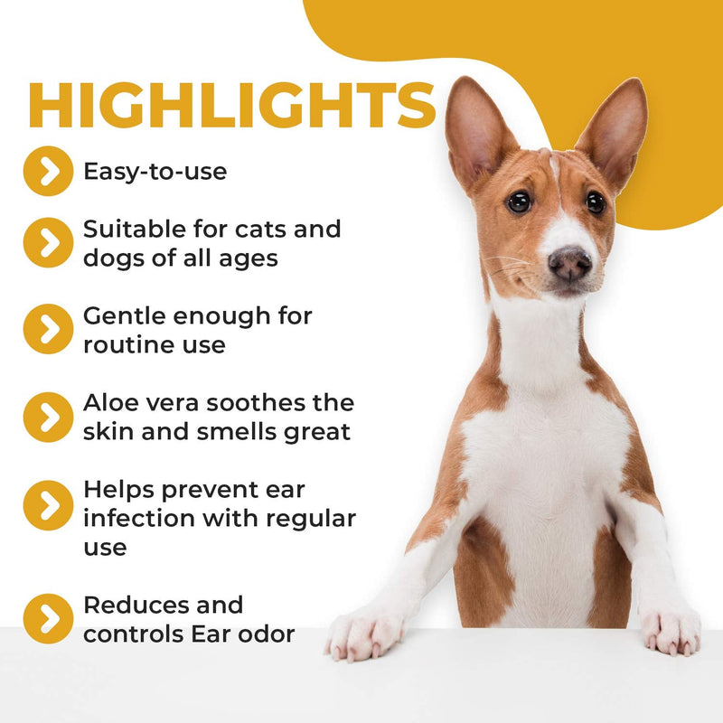 Truseb | Ear Cleaner Flush Advanced Plus Solution Formula for Cats and Dogs, Washes Away Dirt and Debris and Helps Prevent Infections, Cleaning + Drying (ADVANCED+ Ear Cleansing Flush, 16 Oz)