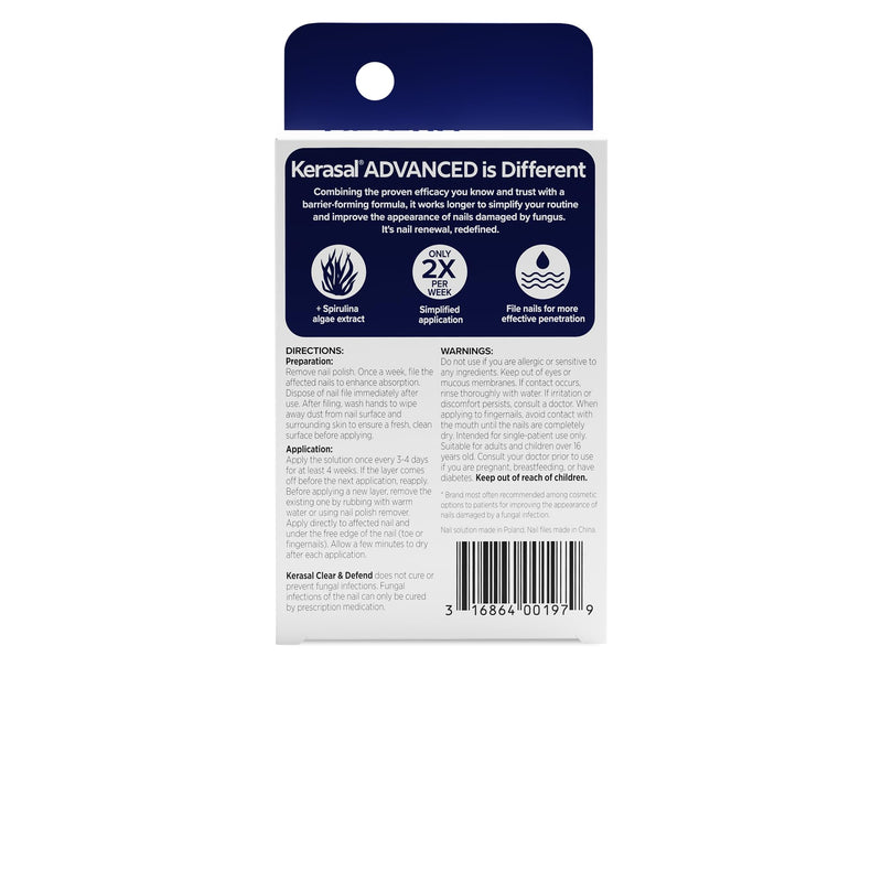 Kerasal Advanced Clear & Defend Fungal Nail Renewal and 5 Files, 0.13 Fl Oz - BeesActive Australia