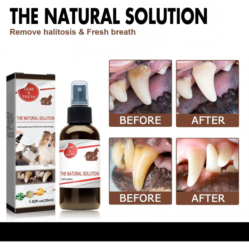 Dog Dental Care Spray, Cleaning Spray for Dogs Teeth, Dog Oral Care Teeth Cleaning with Propolis & Chamomile to Freshen Breath, Reduce Plaque, Support Clean & Teeth Promote Healthy Gums - 30ml