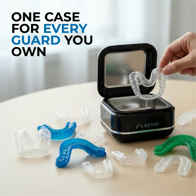 Reviv RePod Mouth Guard Ultrasonic Retainer Cleaner Case | Portable Ventilated Travel Denture Case | Ultrasonic Cleaner Storage for Nightguards, Dental Trays, Aligner And Retainer Cleaner Pod - BeesActive Australia