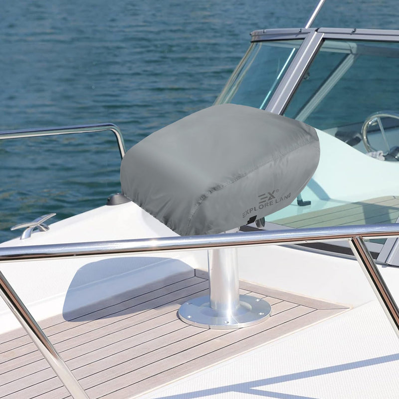 Explore Land Boat Folding Seat Cover - Waterproof 600D Heavy Duty Boat Folding Chair Cover 2 Pack - 18W x 20D x 14H inch, Grey 18"W x 20"D x 14"H Grey - Folding Chair (2 Pack) - BeesActive Australia