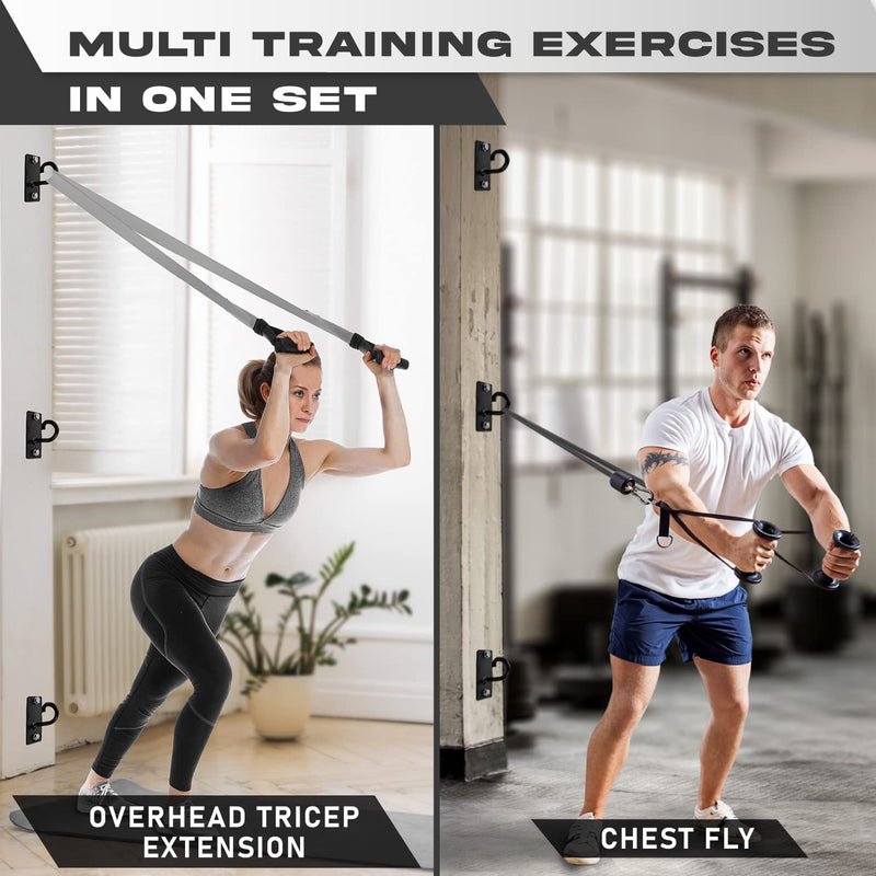 Yes4All Sturdy Wall Mounted Workout Anchors, Suspension Straps Trainer Anchor Swing Battle Ropes Fitness Training Hammocks Olympic Rings Body Weight Strength Training Systems