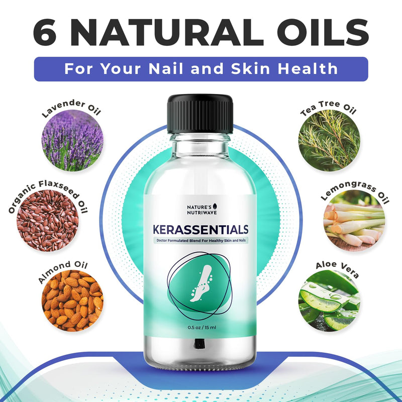 Kerassentials Oil, 8-IN-1 Plant-Based Formula, Natural Ingredients | Made in USA, No Stimulants, Non-GMO – 15ml, 3 Month Supply 0.5 Fl Oz (Pack of 3)