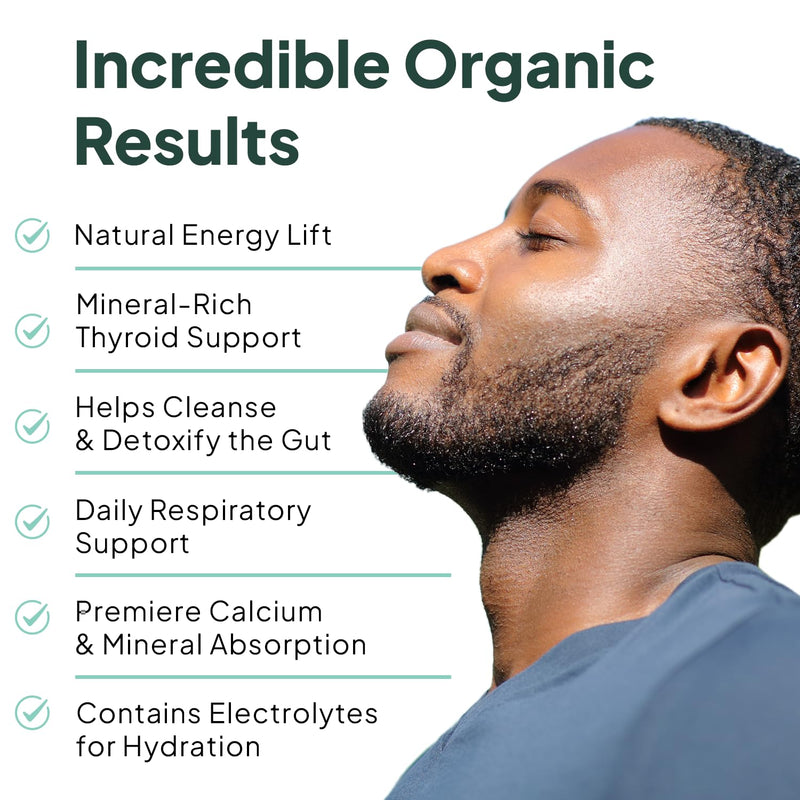 Organics Ocean Wild Sea Moss Capsules - 100% Organic Irish Sea Moss with Organic Chlorella, Bladderwrack and Vitamin D for Energy, Lung Health and Thyroid Support for Women and Men - 60 Capsules 60 Count (Pack of 1)
