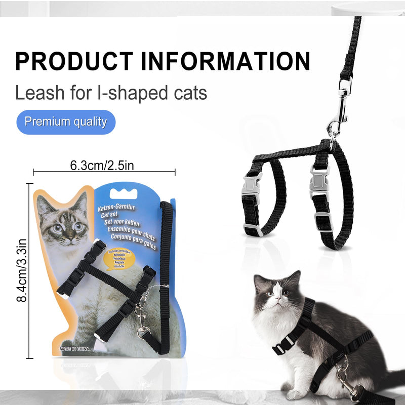 Cat harness with leash, adjustable harness cat leash, nylon harness cat leash, cat harness escape-proof 120cm, escape-proof cat vest with leash for kittens, puppies, rabbits - BeesActive Australia