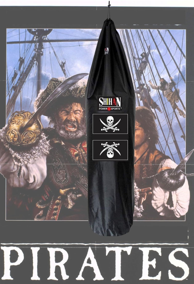 Pirates Boxing Bag Cover Waterproof 5-6ft x 24inch Diameter Large Bag Punch Bag Outdoor Protection for Your Boxing Bag Ideal for freestanding Strike Bags, BLACK - BeesActive Australia