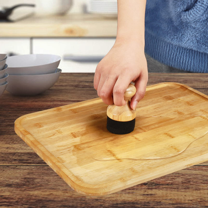 2Pack Cutting Board Oil Wax Applicator for Food Grade Mineral Oil Board - Natural Bamboo Applicator for Cutting Boards，Wooden Spatula，Spoon and Other Utensils - BeesActive Australia