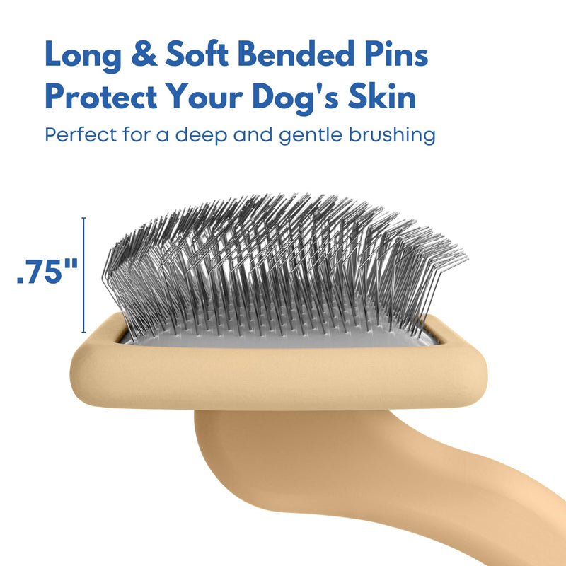 Doodle Slicker Dog Brush For Pet Grooming - Perfect For Goldendoodle & Poodle Hair Maintenance - Medium to Long Hair Breeds - Detangle, Brush, & Fluff Like a Pro - BeesActive Australia