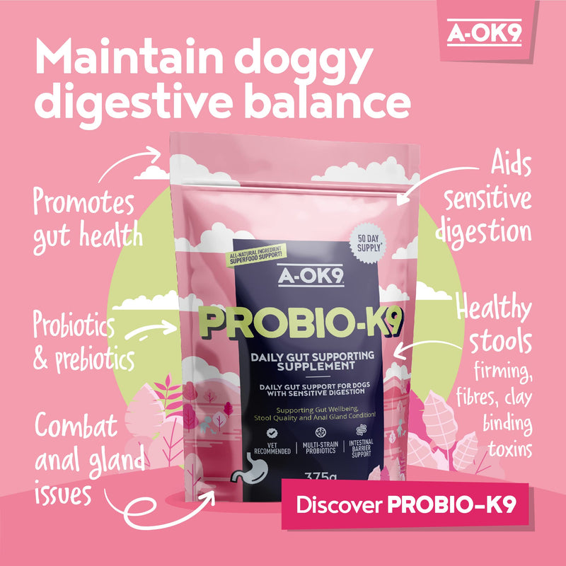 Probio-K9 Digestive Supplement + Probiotic Paste for Dogs | Daily Gut Health, Digestive & Tummy Support | Probiotics, Prebiotics & Stool Forming Fibres | Upset Stomach & Firm Stool Support | UK Short