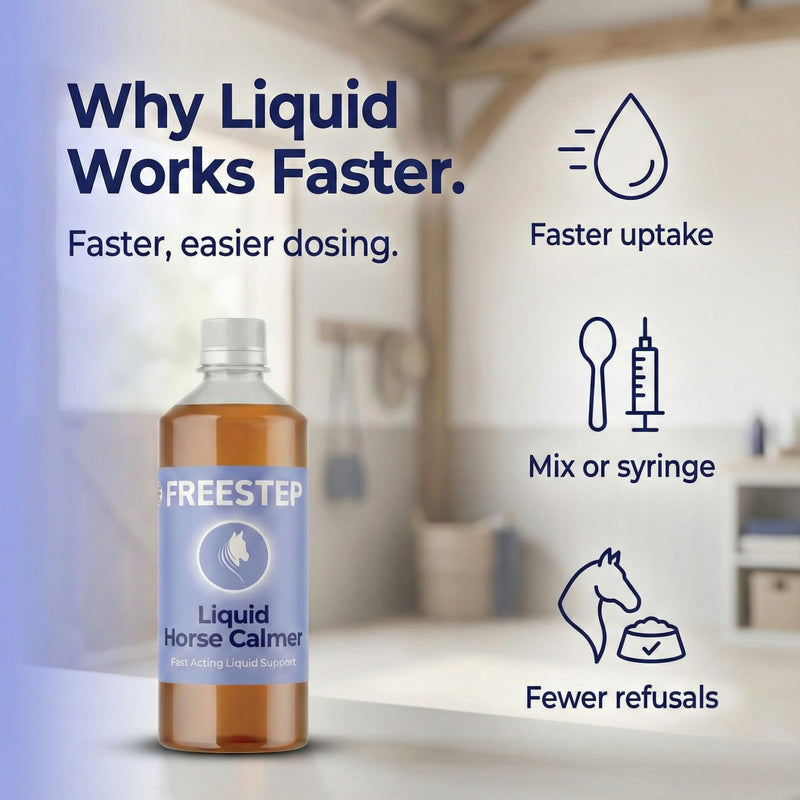 Liquid Composure | Horse Calmer Supplement | Fast-Acting Non-Sedative Liquid Calmer for Horses Calming with Chamomile & Vitex | Syringe or Mix with Feed 1l | 6 Week Supply