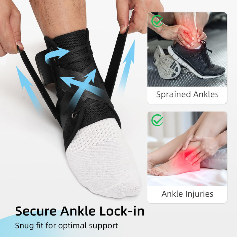 2 Pack Quick Lace Up Ankle Brace for Women & Men,Slim Fit Ankle Support Brace with Side Stabilizing Pads,Adjustable & Breathable Ankle Support for Basketball Volleyball Sports, M - BeesActive Australia