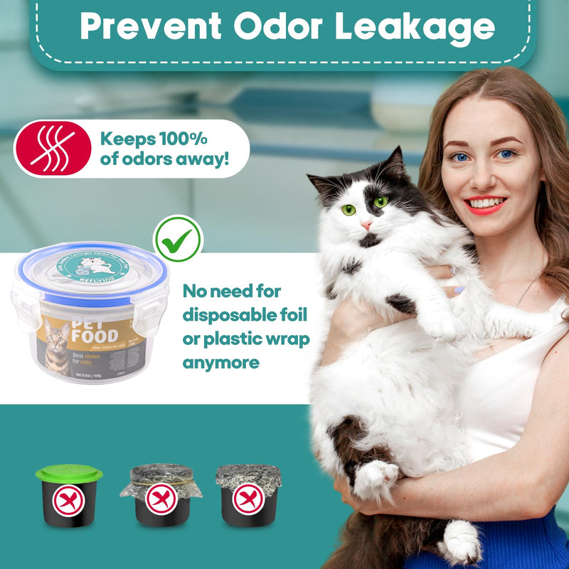 Canned Cat Food Storage Lids,Reusable Airtight Can Cover Pet Food Sealer - Keeps Cat Food Storage Can Fresh, Cat Food Lids Container Eliminates Odor, Easy To Use With SUS 304 Spoon,Can Opener 1 Jar（S）+1 spoon - BeesActive Australia