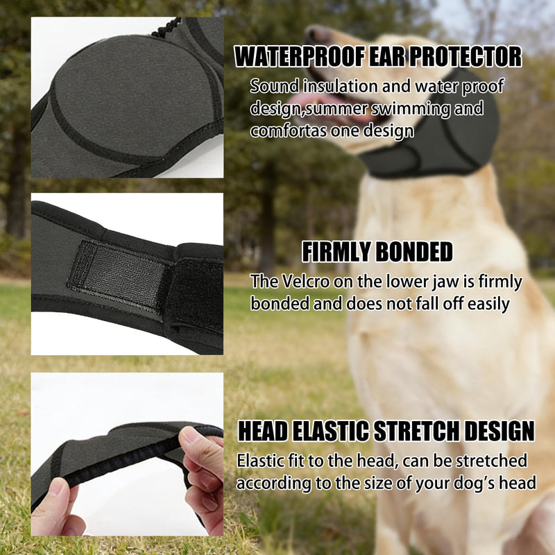 Dog Ear Defenders, Adjustable Dog Calming Ear Wrap, Noise-Muffling Ear Cover for Medium Dogs, Anxiety Relief During Bath, Grooming, Thunder & Fireworks, M