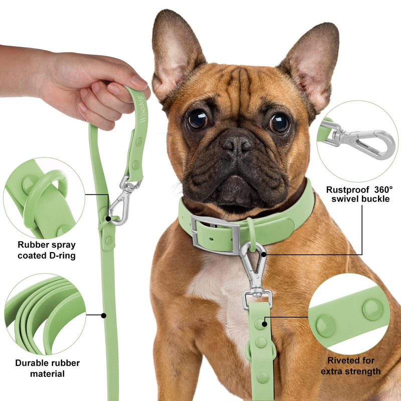 Wisedog Waterproof Standard Dog Leashes with 2 Hooks, 5 ft/ 6 ft Lengths, Adjustable for Traffic Control Safety, for Small, Medium & Large Dogs Walking (Sage Green,L) L|3/4 in × 6 ft Sage Green - BeesActive Australia