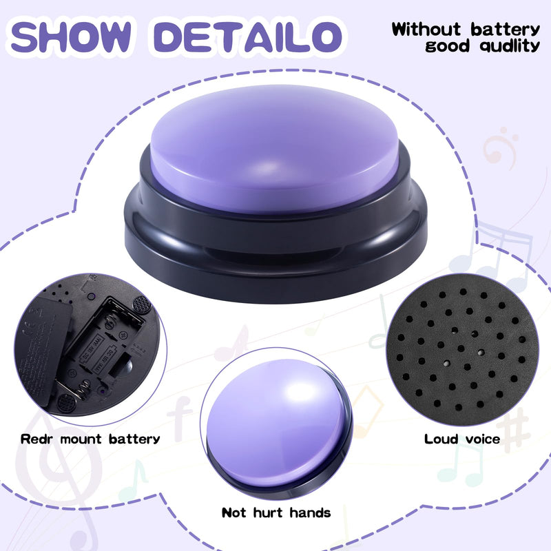 8 Pieces Voice Recording Button Dog Buttons for Communication Pet Training Buzzer Recordable Answer Buzzers Button Game Show Buzzers Funny Gift for Family Study Office Home Trivia Nights - BeesActive Australia