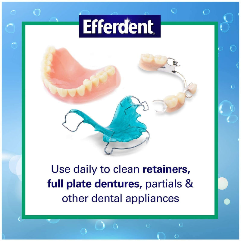 Efferdent Plus Mint Anti-Bacterial Denture Cleanser | 90 Tablets 90 Count (Pack of 1)