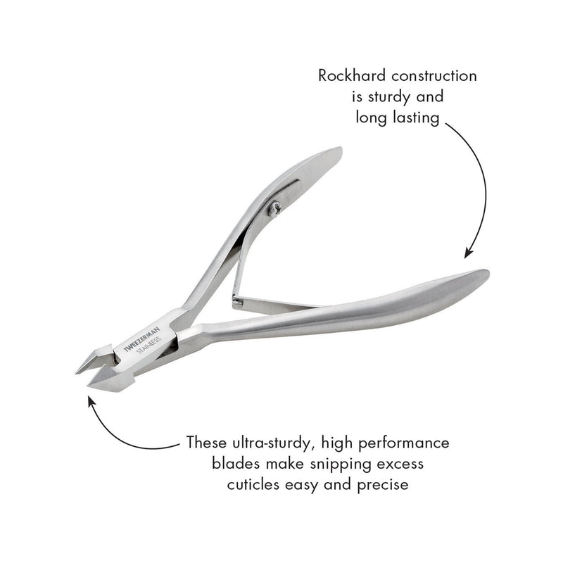 Tweezerman Professional Stainless Steel Rockhard Cuticle Nipper 1/2 Jaw (ZW-3196-P) - BeesActive Australia