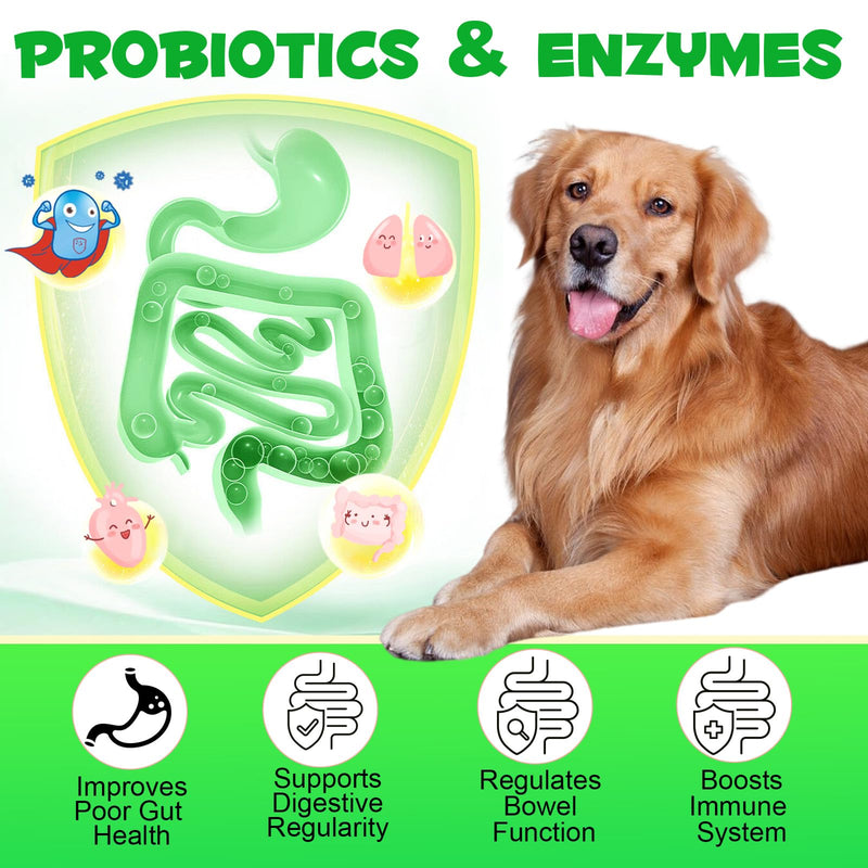 Dog Probiotics for Gut Health, Probiotics for Dogs, Canine Supplements for Digestive and Immunity Support, Gut Health,Yeast Balance, Dog Probiotic and Enzyme Tablets (180 Count)