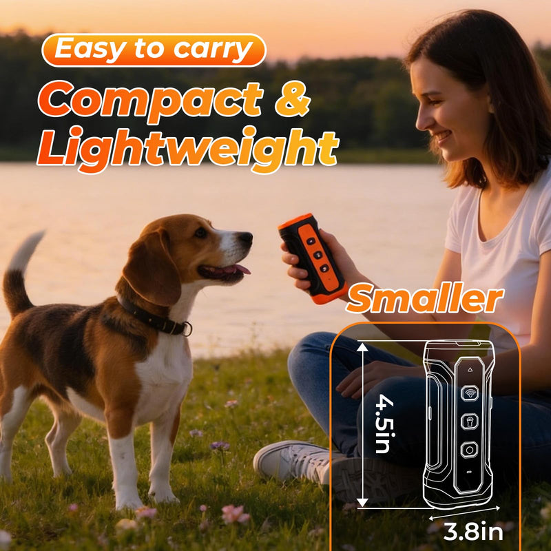 Dog Bark Deterrent Device,3X Ultrasonic Anti Barking,33 FT Bark Control Indoor Outdoor with Flashlight,5 Modes Stop Neighbors Dog Barks,Rechargeable Dog Training Device (Orange) Orange