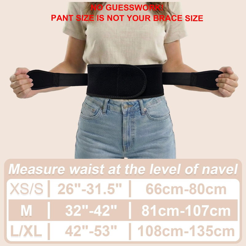Slim & Narrow Back Brace for Lower Back Pain Women and Men, Lightweight & Thin Back Support Belt for Sciatica, Herniated Disc Relief, Breathable Lumbar Support Belt with Dual Adjustable Compression-M M(Waist:32"-42'') - BeesActive Australia
