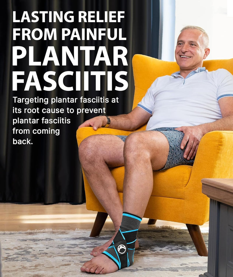 Koprez Plantar Fasciitis Sleeve - Plantar Fasciitis Relief, Plantar Fasciitis Socks, Ankle Compression Sleeve, Ankle Support for Women, Plantar Fasciitis Brace, Ankle Sleeve, Ankle Support Men X-Large Blue 1