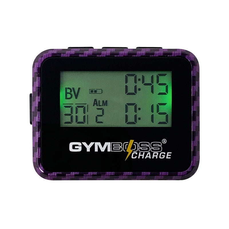 Gymboss Charge Interval Timer and Stopwatch & Watchstrap - Bundle Carbon Purple - BeesActive Australia